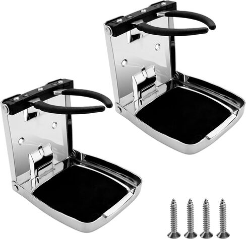 SHENGHUISS Folding Boat Cup Holder,304 Stainless Steel Cup Holder Adjustable with Shockproof & Silent Design,Universal for Car/Boat/RV/Yacht/Truck in Saudi Arabia