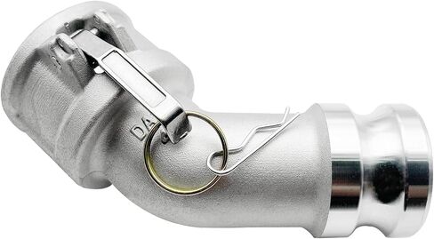 تركيب ألومنيوم من نوع DA Camlock من SAFBY، كوع 45 درجة، 4 بوصات أنثى × 4 بوصات ذكر (DA45-40-AL)، وصلة نقل سائل من الدرجة الصناعية للبترول والمواد الكيميائية والمياه in Saudi Arabia