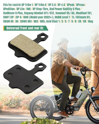 2PCS Brake Pads Fit for XP Trike/Xpeak/Xpress/Xpedition/XP Lite/XP，Front & Rear Disc Brake Pads，E-Bike Brake Replacement in Kuwait
