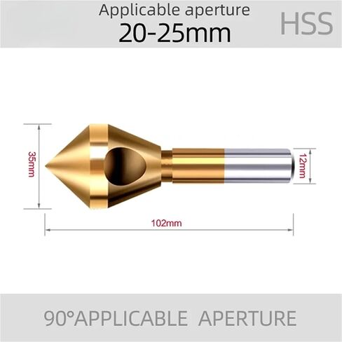 Deburring Chamfering Cutter Countersink Drill Bits Coated Smooth Hole Metal 90 Degree 1Pcs(20-25) in Saudi Arabia