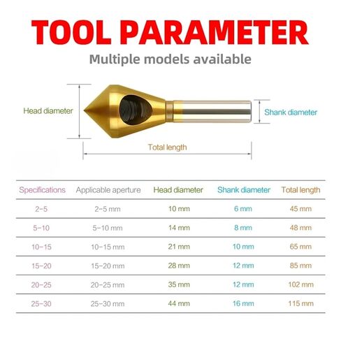Deburring Chamfering Cutter Countersink Drill Bits Coated Smooth Hole Metal 90 Degree 1Pcs(20-25) in Saudi Arabia