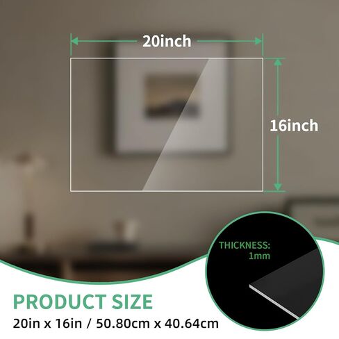 (5-Pack) 1mm 16X20"Plexiglass Sheets, Clear Acrylic Sheets,Plastic Sheet Use for Crafts, Signs, Display Cases, Sneeze Guard, No Laser Cut. in Saudi Arabia