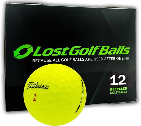 كرات جولف LostGolfBalls المستخدمة Titleist Pro V1x Yellow 2025 (عبوة من 12 قطعة) - كرات جولف معاد تدويرها بحالة النعناع - أداء جولة عالي الوضوح in Saudi Arabia