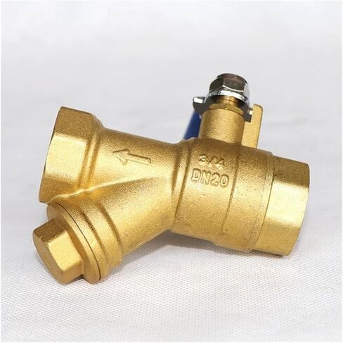 1PCS 1/2" 3/4" 1" 2" Filter Ball Valve Integrated Brass Y-Type Water Ball Valve Filter(1-1/2") in Kuwait
