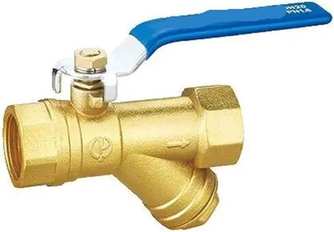 1PCS 1/2" 3/4" 1" 2" Filter Ball Valve Integrated Brass Y-Type Water Ball Valve Filter(1-1/2") in Kuwait