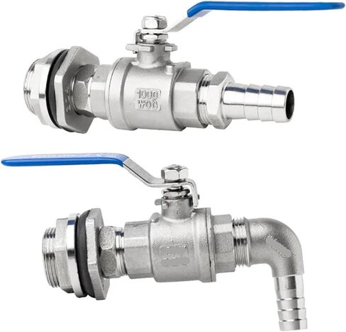 1PCS 6 10 12 mm Hose Barb 1/2" 3/4" 1" 304 Stainless Steel Bulkhead Ball Valve Switch Water Tank Beer keg RO(1/2",Elbow 90 Degree_6MM Barb) in Kuwait