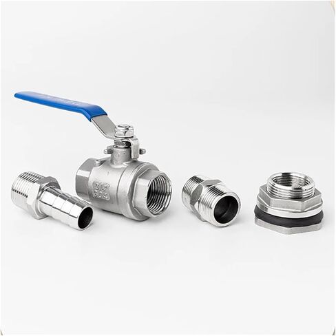 1PCS 6 10 12 mm Hose Barb 1/2" 3/4" 1" 304 Stainless Steel Bulkhead Ball Valve Switch Water Tank Beer keg RO(1/2",Elbow 90 Degree_6MM Barb) in Kuwait