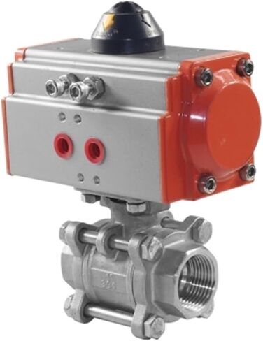 1" Three Piece High Platform Pneumatic Ball Valve Stainless Steel 304 Q611F-16P Double Acting Cylinder(3/4") in Saudi Arabia
