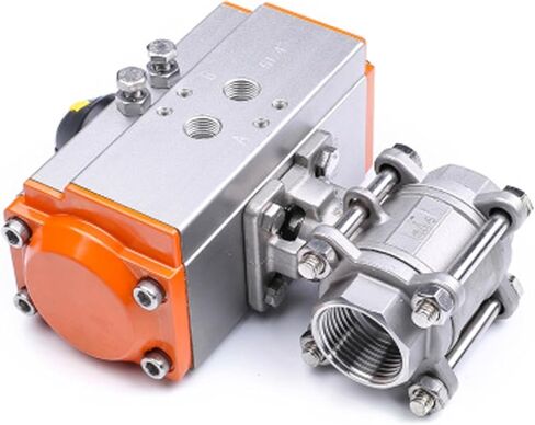 1" Three Piece High Platform Pneumatic Ball Valve Stainless Steel 304 Q611F-16P Double Acting Cylinder(3/4") in Saudi Arabia