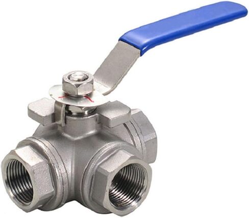 1PCS 304 Stainless Steel 1/4 3/8 1/2 3/4 1" Female Full Port T/L Port 3 Way Ball Valve Connector Adapter(1",L-Type) in Kuwait