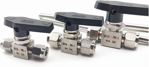 Stainless Steel Double Ferrule Ball Valve 6mm 8mm 10mm 1/8" 1/4" 3/8" Straight-Through Switching Valve(304,8MM) in Kuwait