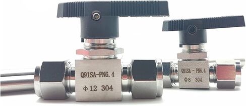 Stainless Steel Double Ferrule Ball Valve 6mm 8mm 10mm 1/8" 1/4" 3/8" Straight-Through Switching Valve(304,8MM) in Kuwait