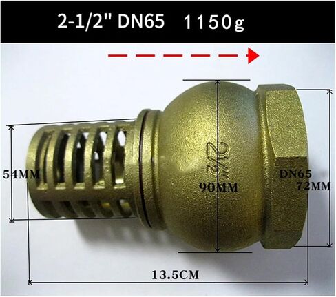 1PCS 2" 2-1/2" BSPP Female Threaded Brass Bottom Valve Check Valve for Water Pump Oil Pump Bottom Well Check Valve Filter Valve(2′) in Kuwait