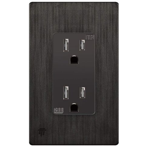 ENERLITES 10 Pack White Decorator Receptacle with Screwless Wall Plate, Standard Electrical Wall Outlet, 15A 125V, Self-Grounding, 2-Pole, 3-Wire, 5-15R, UL Listed, 61502-TR-WSID, Tamper Resistant in Saudi Arabia