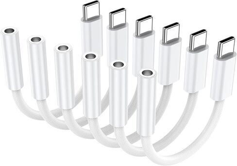 2 Pack USB C to 3.5 mm Jack Adapter, 3.5mm 1/8 Inch Aux to USB C Audio Headphone Jack Adapter Compatible with iPhone 17/16/15, iPad Pro, SMSUNG Galaxy S25 S24 S23 Ultra, Pixel 10/9/8 in Kuwait