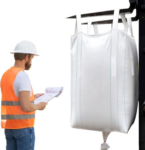 10-Pack Transparent Polypropylene FIBC Bulk Bags, 35.4"L x 35.4"W x 50"H, 3300lbs/45CF, SWL, Duffle Top, Spout Bottom in Saudi Arabia