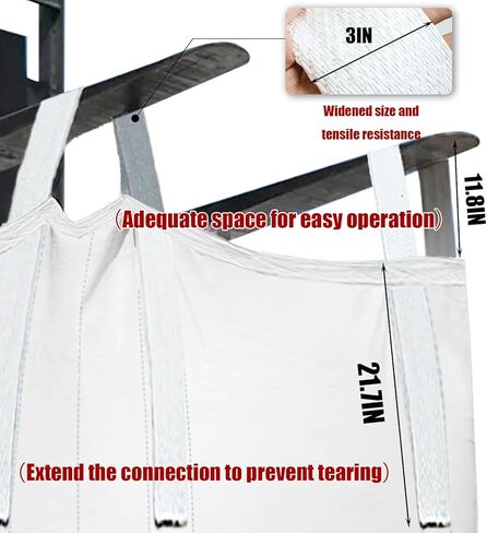 10-Pack Transparent Polypropylene FIBC Bulk Bags, 35.4"L x 35.4"W x 50"H, 3300lbs/45CF, SWL, Duffle Top, Spout Bottom in Saudi Arabia