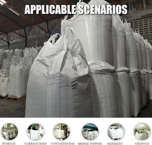 10-Pack Transparent Polypropylene FIBC Bulk Bags, 35.4"L x 35.4"W x 50"H, 3300lbs/45CF, SWL, Duffle Top, Spout Bottom in Saudi Arabia