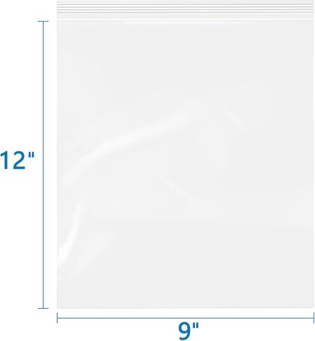 iMailer - أكياس بولي بسحاب سميكة 4 مل (100 عبوة، 9 × 12 بوصة) - أكياس بلاستيكية شديدة التحمل قابلة للإغلاق للأغذية والأدوات والحرف اليدوية - متينة وقابلة لإعادة الاستخدام in Kuwait
