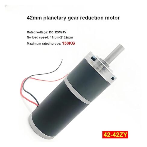 42mm 42ZY DC 12V/24V Planetary Gearbox Motor 150KG High Torque Low Speed Small Motor Steel Pipe Reducer Adjustable RPM for DIY(D10mm Shaft,15.5RPM_12V and Bracket) in Saudi Arabia