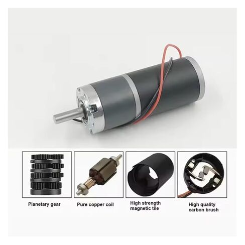 42mm 42ZY DC 12V/24V Planetary Gearbox Motor 150KG High Torque Low Speed Small Motor Steel Pipe Reducer Adjustable RPM for DIY(D10mm Shaft,15.5RPM_12V and Bracket) in Saudi Arabia