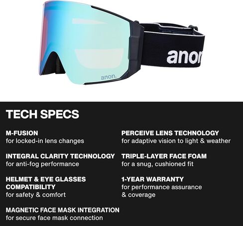 Anon Sync Goggles + Bonus Lens + MFI Face Mask ، Frame: Smoke ، Lens: Searning Sunny Onyx in Saudi Arabia