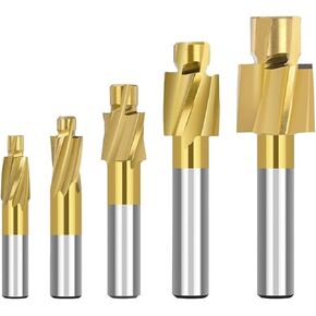 5pcs CNC Cutter Bit M3-M8 Counterbore End Mill TiN Coated 4 Flute Pilot Slotting Cutter Router Bit HSS Milling Tool in Kuwait