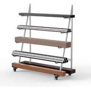 رف تخزين أفقي عالي التحمل بعجلات 3 بوصات 2 ثابتة و2 دوارة، حامل أنابيب قناة مناولة المواد المتنقلة يحمل ما يصل إلى 2000 رطل، 4.2 قدم × 2.1 قدم × 5.2 قدم in Kuwait