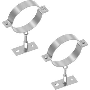 2 PCS 4 Inch Heavy Duty Adjustable Pipe Bracket, Galvanized Steel plit Ring Pipe Hanger, Pipe Bracket Clamp, Vent Pipe Wall Strap with Mounting Screws (4 Inch) in Kuwait