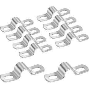 M METERXITY 10 عبوات من مشابك القنوات، 3/8 بوصة 304 حزام أنابيب صلب من الفولاذ المقاوم للصدأ M10 U مشابك أنابيب مع فتحتين للسباكة/القناة/الأسلاك/الأنابيب، مقاطع شد أنبوبية شديدة التحمل على شكل حرف U in Kuwait