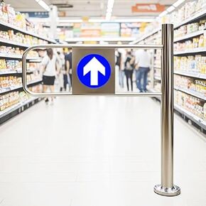 بوابة متأرجحة أوتوماتيكية لبوابة دخول السلامة في محلات السوبر ماركت مع إغلاق تلقائي، باب يدوي في اتجاه واحد، مثالية للمكتبات والمستودعات، مقاس 100 × 97 سم، حل وصول آمن in Kuwait