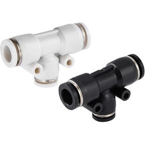PEG Pneumatic Connector T-shaped Variable Diameter Three-way Quick Plastic Air Tube Plugs 12-8 1Pcs(黑色PEG12-08) in Kuwait