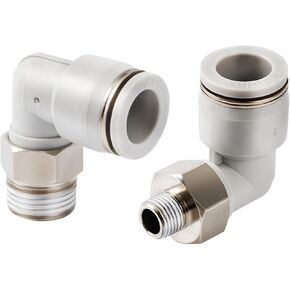 PL Pneumatic Quick Connector White Two-way L-shaped Right Angle Elbow Insert Threaded 1Pcs(PL12-04) in Kuwait
