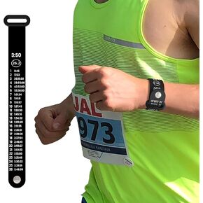 BibBoards Marathon Pace Band - مدرب السرعة الشخصي الخاص بك للسباقات والتدريب على تحقيق الأهداف - حزام سباق مقاوم للماء وخفيف الوزن - ملحقات الجري لنصف وكامل الماراثون in Kuwait