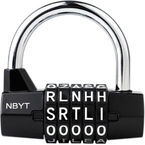قفل مركب من 5 حروف - قفل من سبائك الزنك قابل لإعادة الضبط (كبل عالي التحمل 7 مم) لخزائن الصالة الرياضية/البوابات/الدراجات/الخزائن in Kuwait