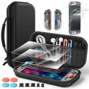 ملحقات لجهاز نينتندو سويتش 2 2025، حافظة رفيعة محمولة ذات هيكل صلب مع 2 واقي شاشة عالي الدقة (7.9 بوصة)، مجموعة سدادات الغبار، 4 مقابض إبهام - حزمة ملحقات سويتش 2 in Kuwait