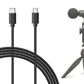 كابل ميكروفون GEEKRIA for Creators Micro USB إلى USB C بطول 6.5 قدم / 2 متر، متوافق مع Shure MV7، MV88+، MV5، MV51، MVi Mic Cord (أسود) in Kuwait