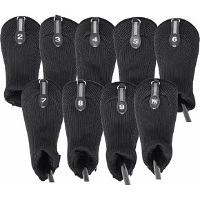 Black All Hybrid Headcover Set 2 3 4 5 6 7 8 9 Pw Golf Club Covers Head Cover Mesh 2-pw Complete in Kuwait