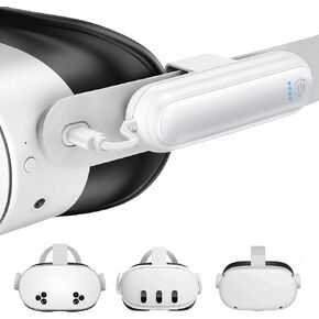 حزمة بطارية YUANHOT لـ Meta Quest 3/3S/2، 2 حزمة 20000mWh 18W شاحن سريع بطارية ممتدة لـ Meta Oculus Quest 2/3 حزام أصلي وحزام النخبة ملحقات VR خفيفة الوزن لمدة 2-4 ساعات إضافية in Kuwait