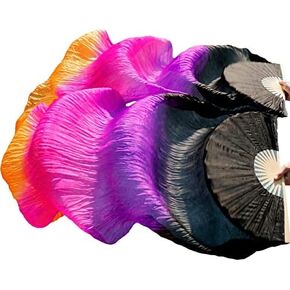 Silk Belly Dance Fan, Silk Belly Dance Fan,National Dance Dancing,1 Pair Handmade Dyed Silk Dance Veils Silk Fans in Saudi Arabia