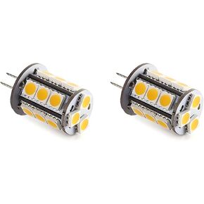 لمبة إضاءة LED T3 G4 ثنائية الدبوس 12VAC/DC الجهد المنخفض 3 وات لون أبيض دافئ 2700K-3000K لإضاءة المناظر الطبيعية الخارجية وأضواء المسار والسطح والخطوة وأضواء الرصف حزمة من 6 in Kuwait