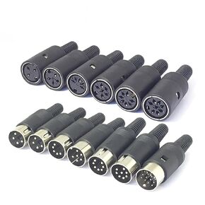 100 قطعة DIN موصل ذكر/أنثى DIN التوصيل جاك موصل مقبس 3/4/5/6/7/8/13 دبوس كابل الهيكل جبل مع مقبض بلاستيكي (إدراج ذكر ، 9P) in Kuwait