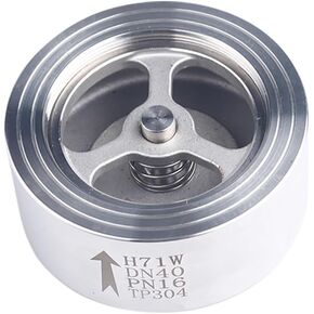 1PCS 1/2" 3/4" 1" 2" 304 Stainless Steel Wafer Check Valve H71W-16P DN15/DN20/DN25/DN32/DN40/DN50 Lifting Type(4") in Kuwait