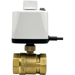 1PCS Normally Closed/Normally Open Ball Valve with Manual Switch Two-Way Brass High Torque(1-1/4",Normally Open_110VAC) in Kuwait