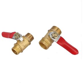 Garden Waterstop Brass Ball Valve 1/4" 3/8" Male to Male Thread Water Tank Aquarium Pipe Connection Water Flow Shutoff Valve(Yellow-1/4) in Kuwait