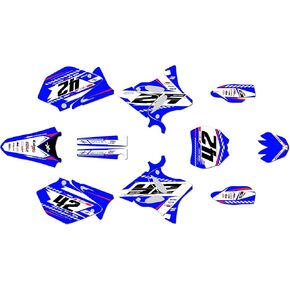 مجموعة رسومات لـ Yamaha YZ125 / YZ250 (2002-2014) LETHAL Series Blue 9 Mil - Easy Go - ملصقات الدراجات النارية للدراجة الترابية، ملصقات سيارات سباق الدراجات النارية ملحقات موتوكروس بدون بلاستيك in Kuwait