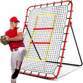 Baseball Rebounders + Pitchback Net,Adjustable 5 Angle Pitch Return Trainer for Fielding,Pitching & Catch Practice,Rebound Net with 3 Targets Simulate Grounders, Line Drives,Fly Balls for All Players in Kuwait