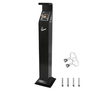 Wadoy التجاري التخلص من مؤخرة السجائر في الهواء الطلق، سلة السجائر الدائمة، منفضة السجائر الدائمة في الهواء الطلق، أوعية السجائر حاوية القمامة المعدنية، سلة المهملات العمودية in Kuwait