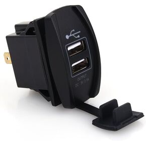 DC 12V-24V Dual USB Socket 5V 3.1A USB Charging Dock Car Quick Fast USB Rocker Switch for Car Boats Motorcycle Electric Car ATV in Kuwait