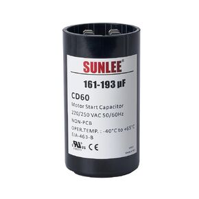 SUNLEE UL معترف به 161-193 فائق التوهج (MFD) 220-250 VAC CD60 مكثف بدء تشغيل المحرك الدائري 50/60 هرتز محرك كهربائي يعمل بالتيار المتردد مناسب عالميًا لتشغيل محرك التيار المتردد أو تشغيل المروحة ومكيف الهواء البارد أو المضخة الحرارية in Kuwait